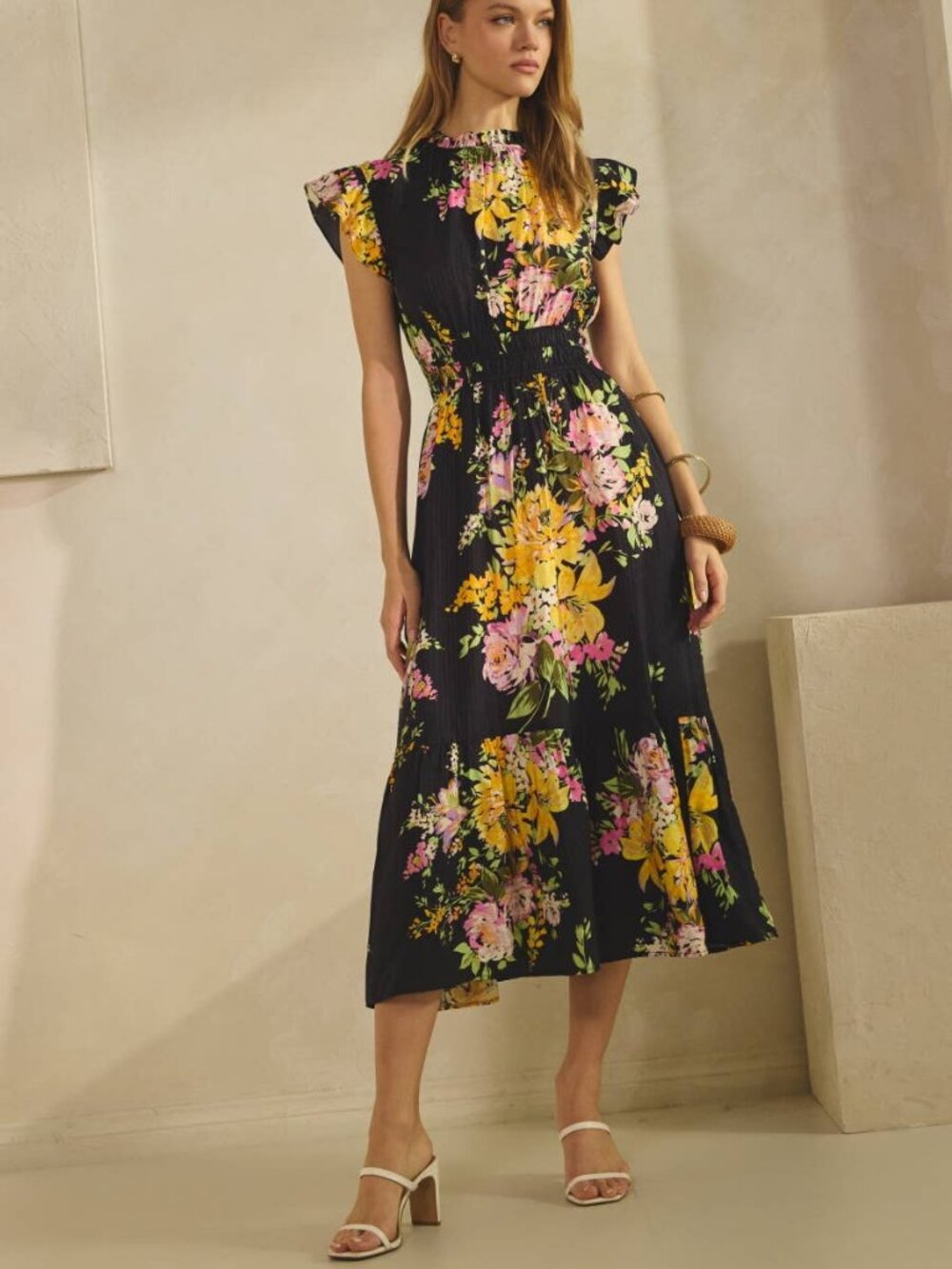 Elle Midnight Garden Bloom Midi Dress